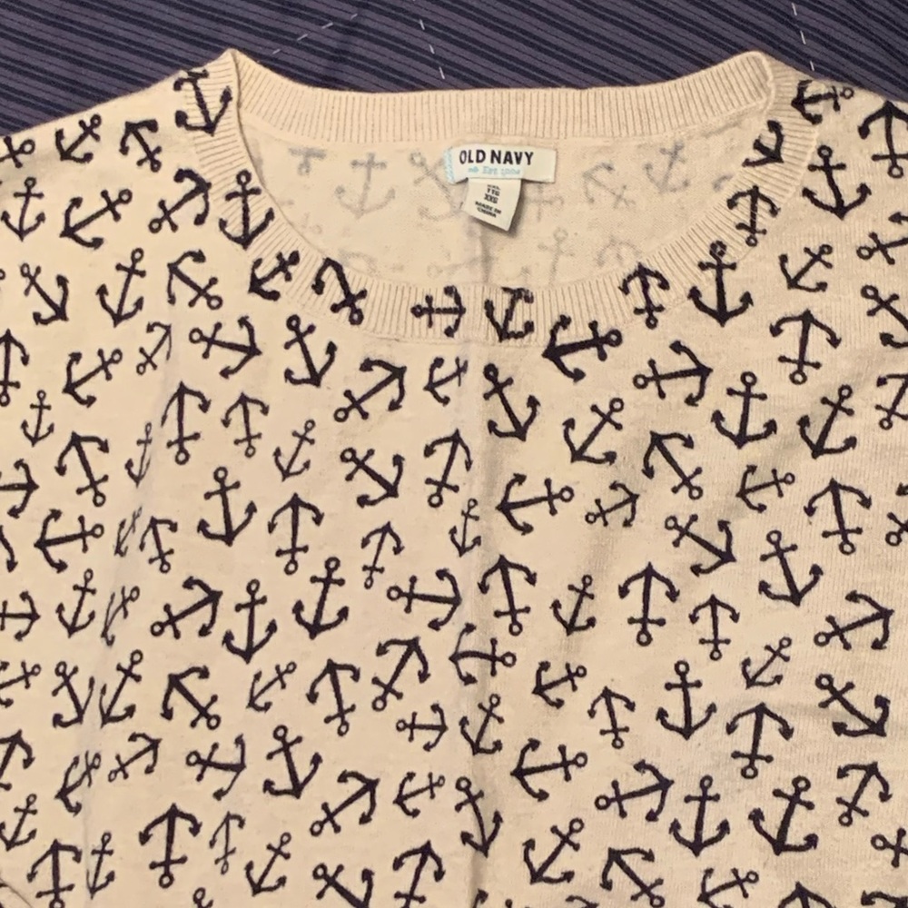 Old Navy sweater Navy Anchors Spring XXL - Picture 3 of 3
